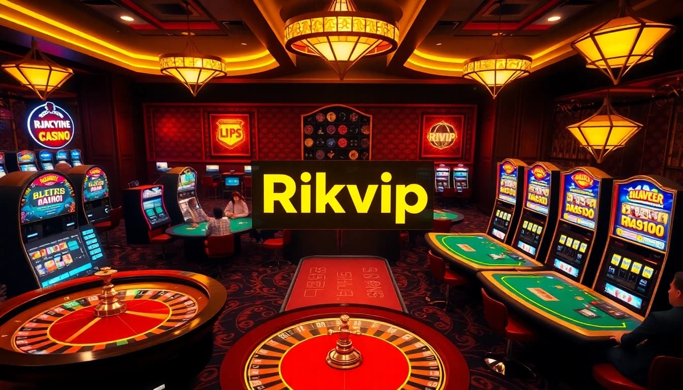 Players enjoying games on the Rikvip platform in an exciting casino setting.