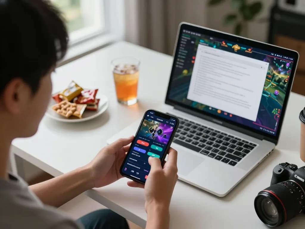 Engaging scene of esport betting Singapore with a person placing bets on their smartphone, showcasing live match odds.