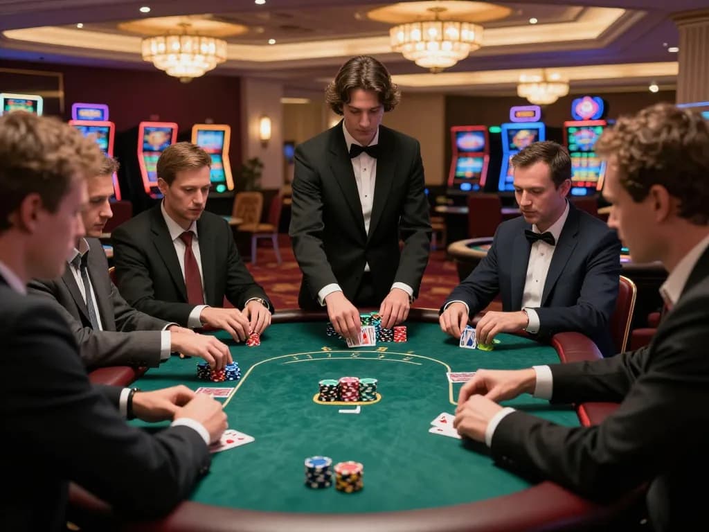 Players engage in high-stakes poker at xo88, showcasing intense focus and strategic gameplay