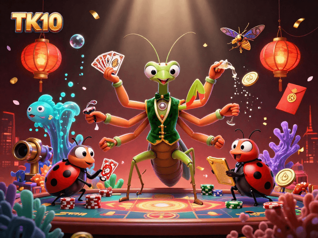 Experience thrilling underwater betting adventures with TK10 in this vibrant casino scene.