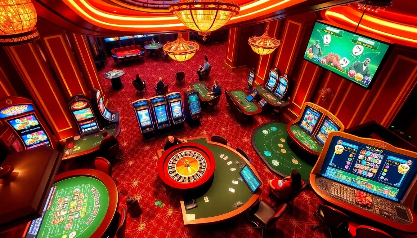 Experience thrilling gameplay at https://hitclub9.us.com/ with vibrant casino tables, cards, and slot machines.