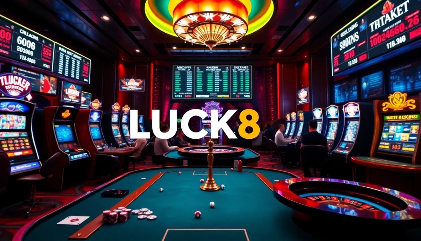 Experience the excitement of online gambling with LUCK8's vibrant casino atmosphere.
