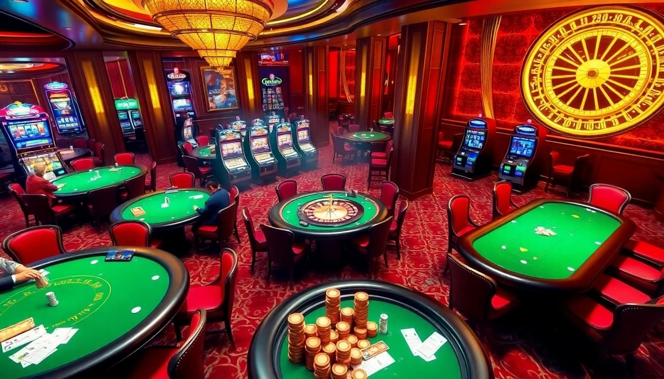 SODO CASINO: Experience the thrill of vibrant poker and roulette action in a luxurious casino setting.