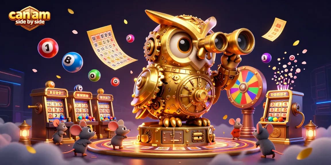 Engage with the can am side by side as colorful balls bounce and golden elements fly in this vibrant casino scene.