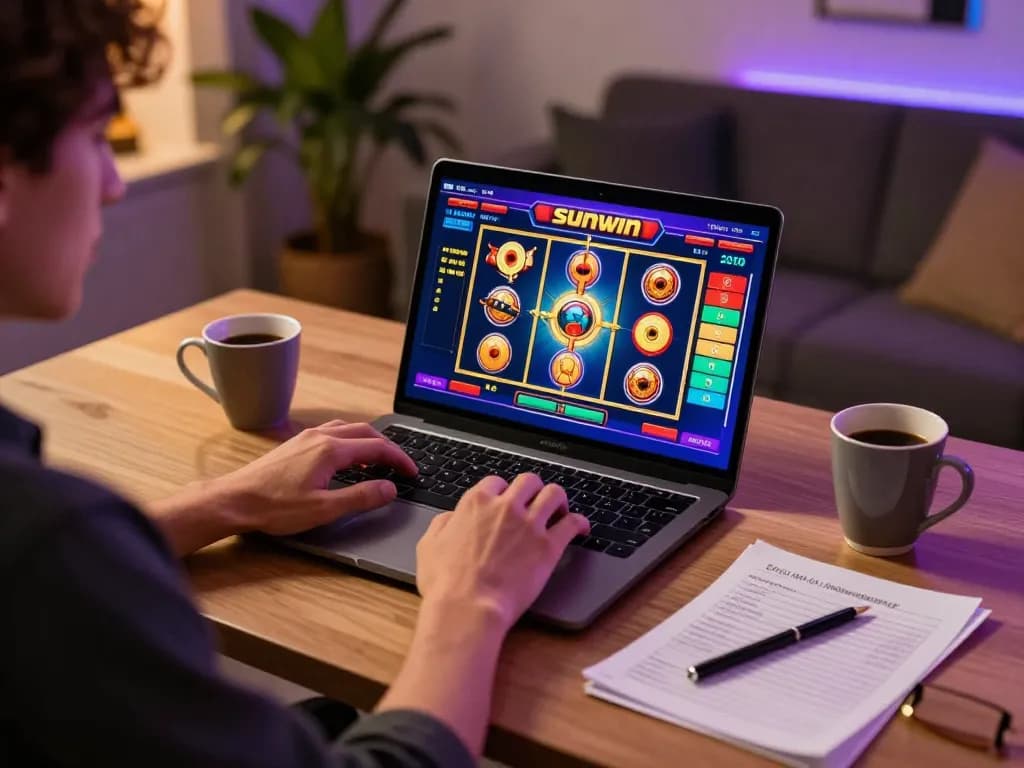 Player engaging in online casino gameplay with sunwin for an immersive gaming experience.