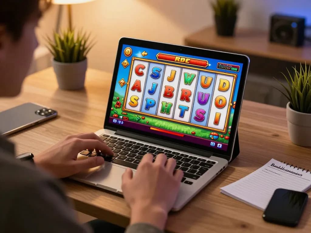 Mainkan permainan Slot Demo yang menarik di tablet di tengah pengaturan permainan rumah yang nyaman dengan catatan.