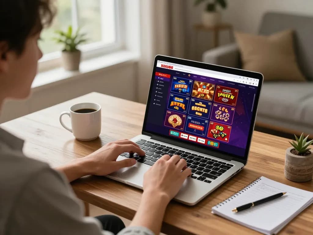 Xoso66 user placing strategic bets on an engaging online gambling interface in a cozy home setting