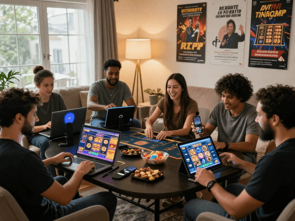 Diverse players at home enjoy online casino games on multiple devices and explore high RTP slots at https://giraffedays.com.