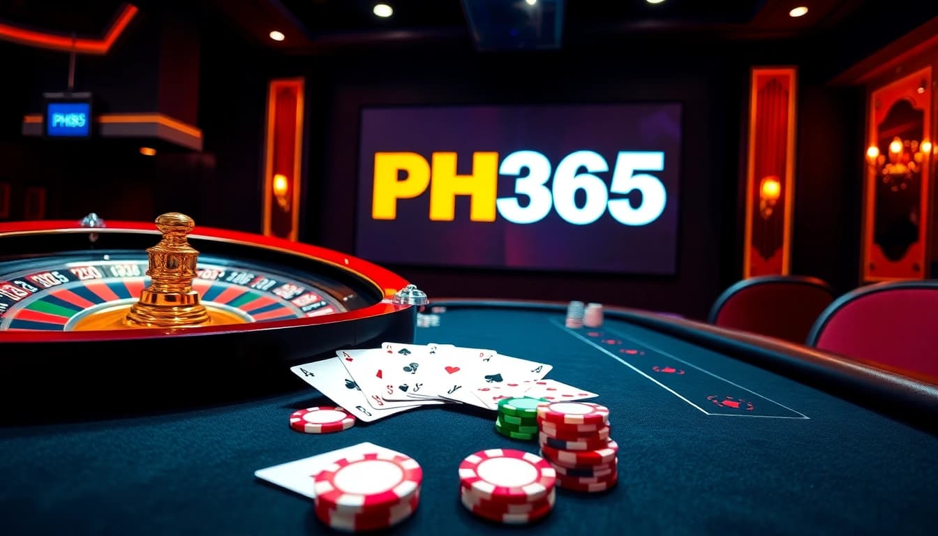 Experience the excitement of PH365 with vibrant casino games and elegant tables.
