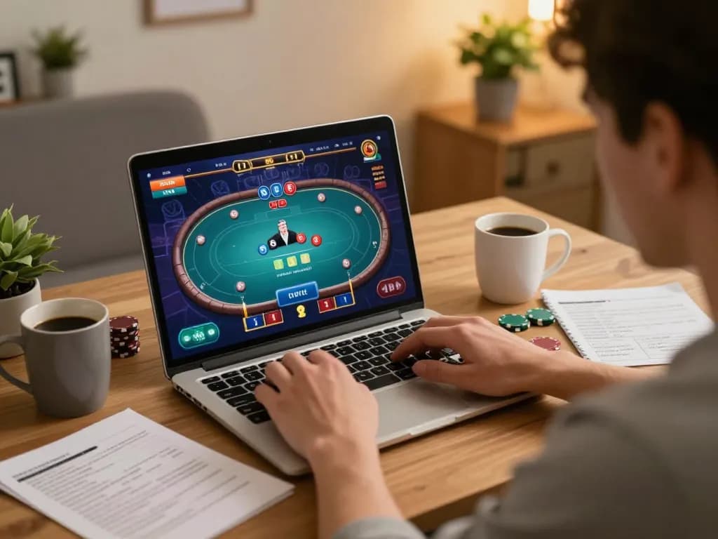 Experience online gaming at https://vtr88.co/ with a player engaged in live poker action.