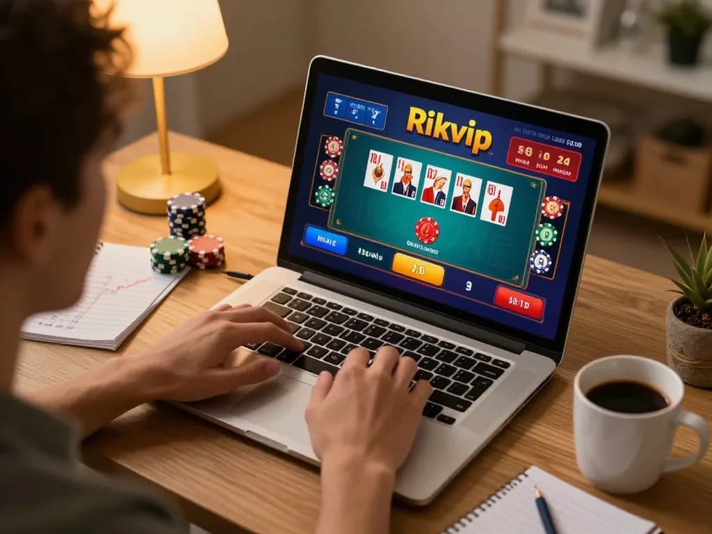 Experience thrilling gameplay on rikvip with an engaging online casino session, showing a player immersed in strategy.