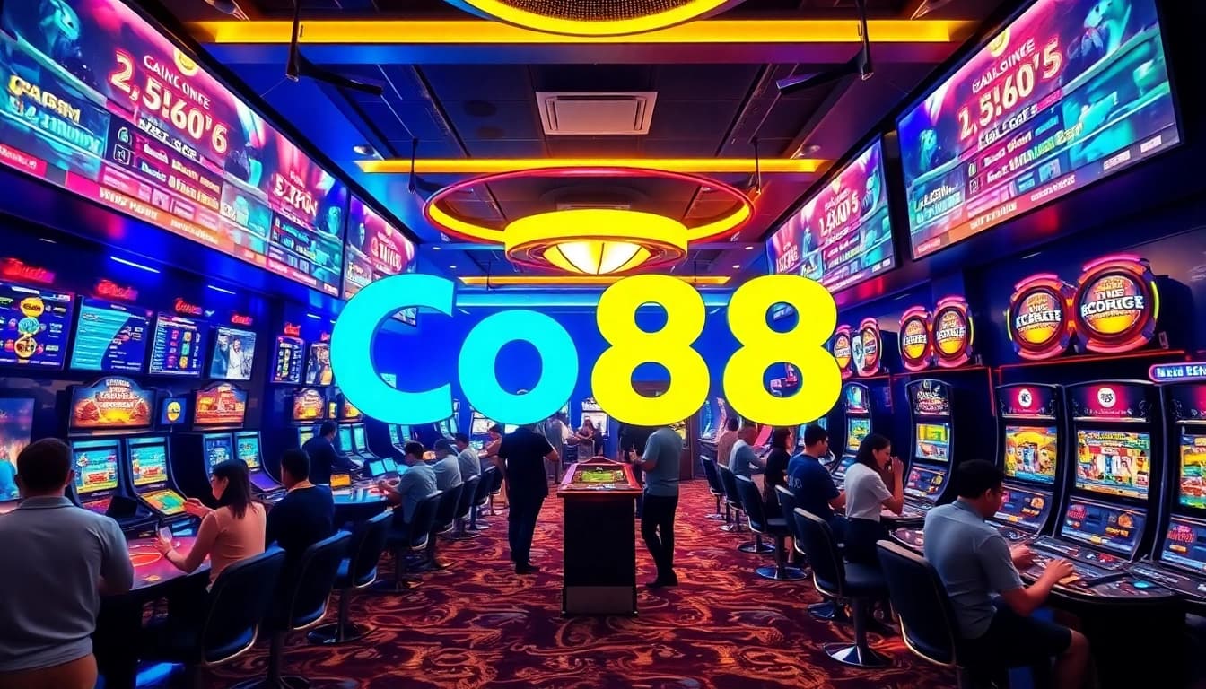 Exciting gaming environment showcasing Co88 features live casino and sports betting options.