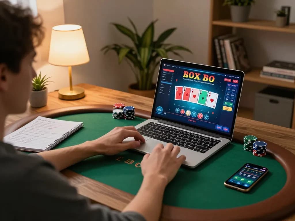 Engaging online poker gameplay at home, showcasing strategic notes and betting app on smartphone, transcrime insights present.
