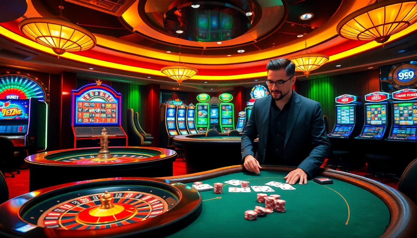 Experience thrilling gameplay at 99oke with dynamic casino tables and vibrant slot machines.