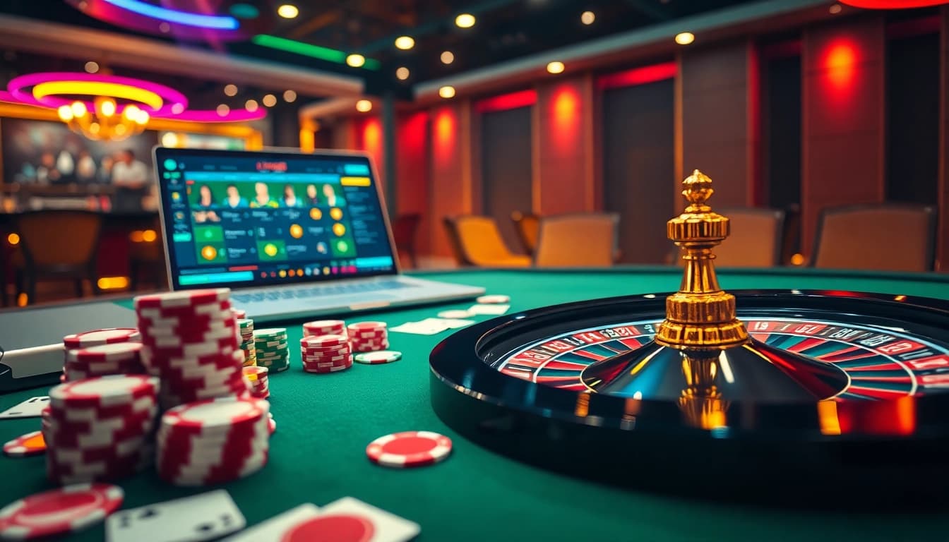 Experience the thrilling action at king88 casino tables with vibrant chips and roulette.