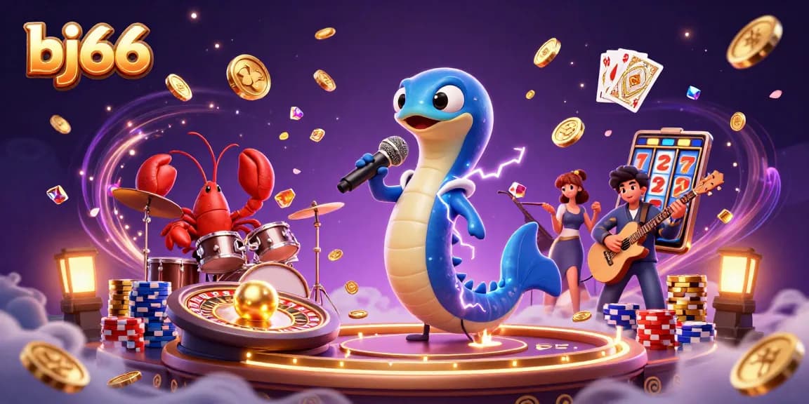 Engage with bj66's electrifying casino experience featuring a DJ eel and band under the sea.