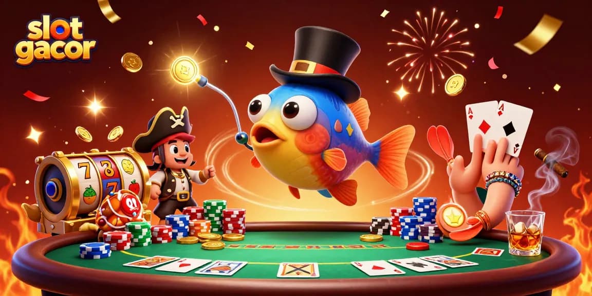 Spin to win big with slot gacor in a vibrant 3D casino scene featuring exciting characters and dynamic game elements.