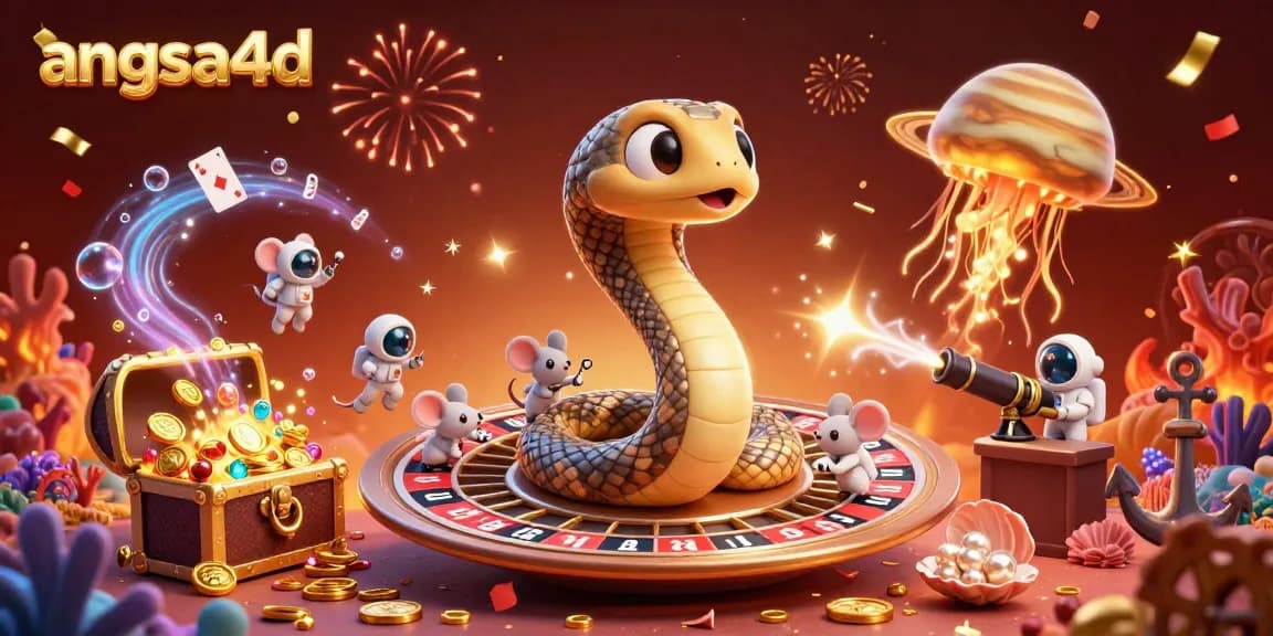Engage with angsa4d's vibrant 3D illustration of cosmic themed casino action and betting excitement.