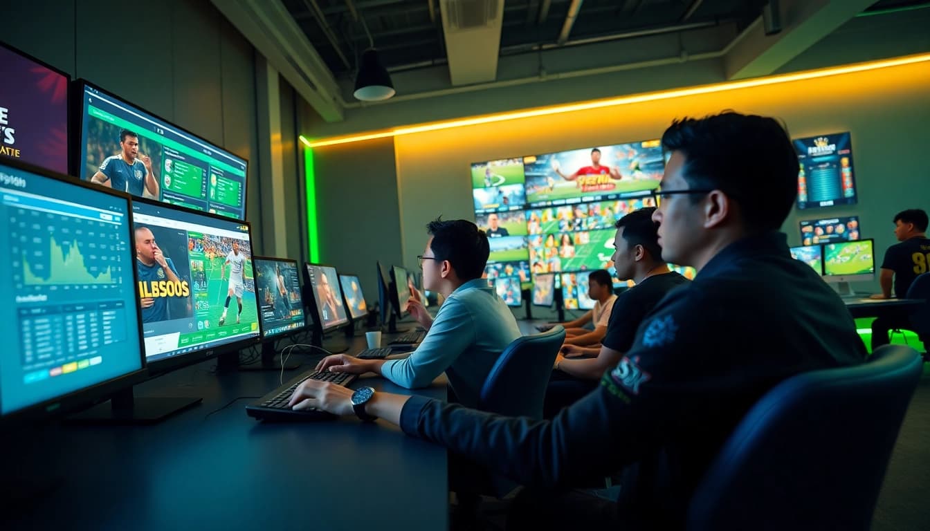 Players engaging with the fb88 online betting platform in an inviting atmosphere.
