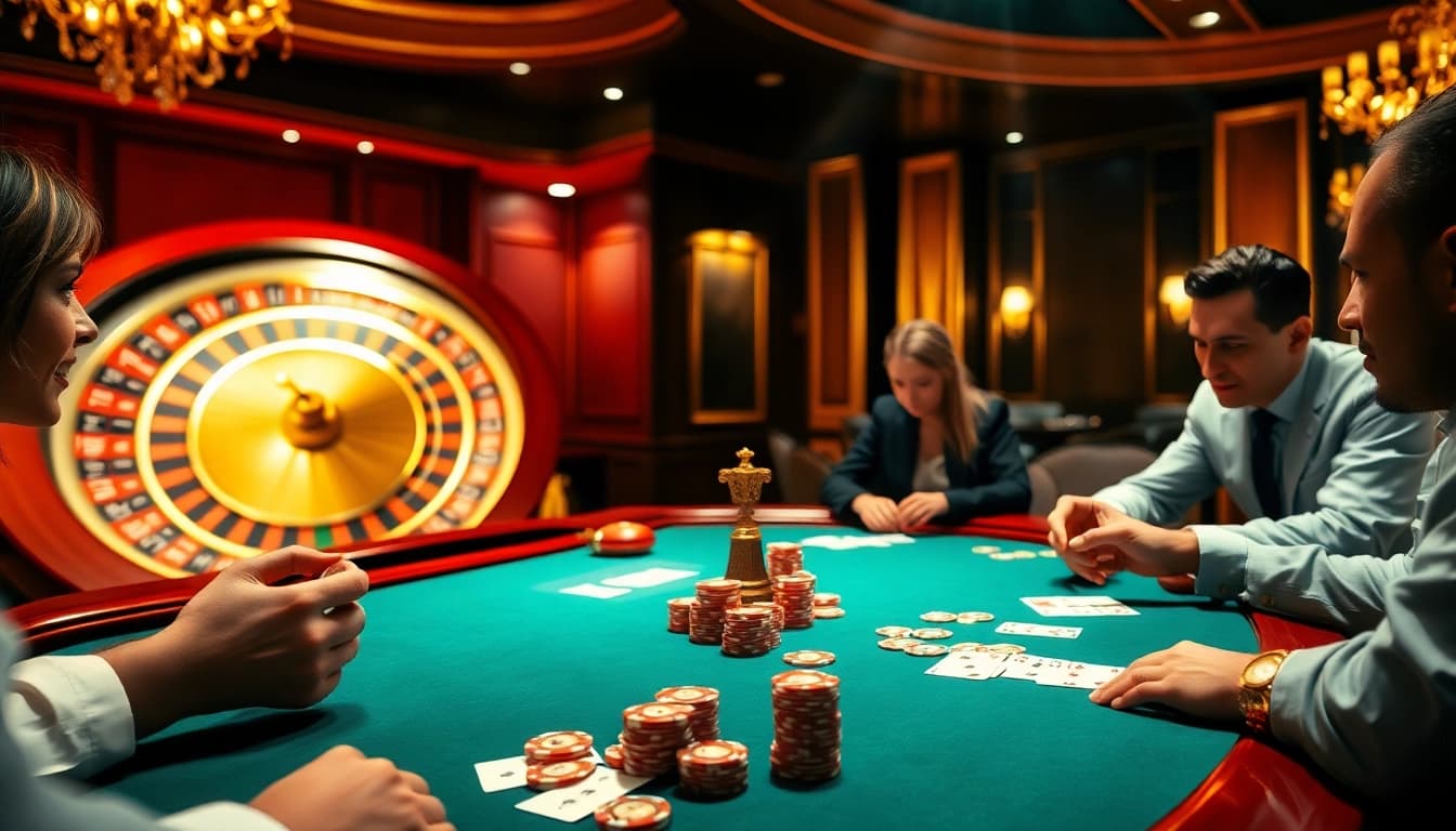 Experience the excitement of JURAGAN77 at a luxurious casino table with engaging gameplay.