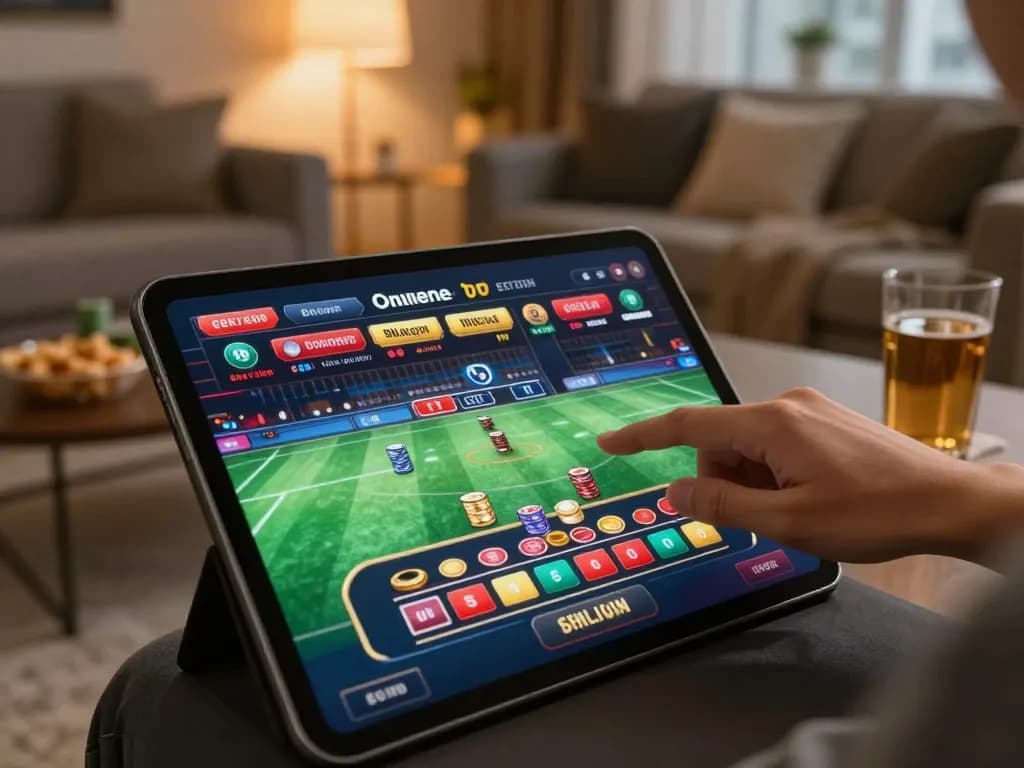 ta88 online gameplay action with user placing strategic bets in a cozy home setting