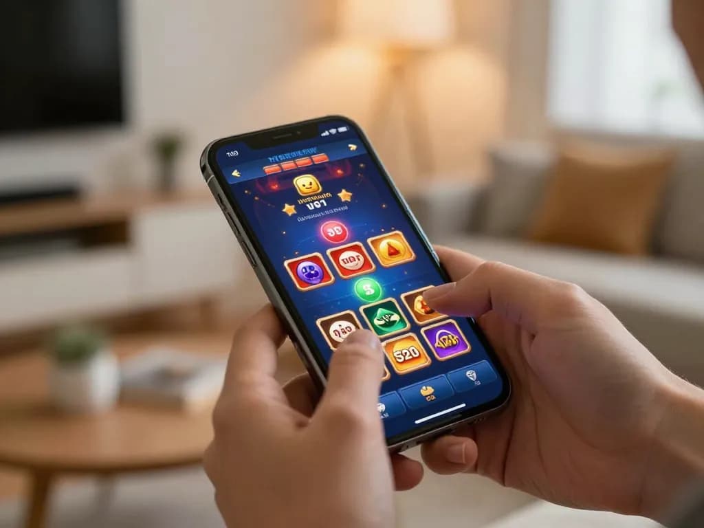 Permainan yang menarik di aplikasi tenku-ichiba dengan pengguna yang mengetuk smartphone untuk peluang memenangkan hadiah