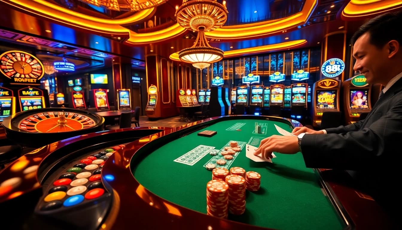 Experience the excitement of 88xx with engaged players at a vibrant casino table.