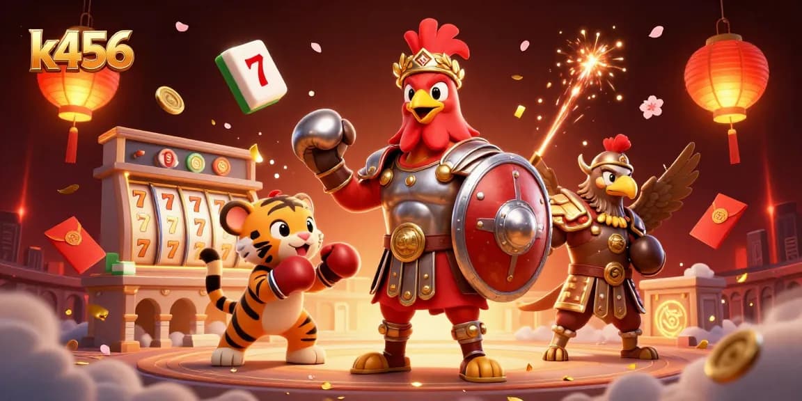 k456 oferece uma experiência imersiva com jogos e elementos de cassino, simbolizando diversão e segurança.