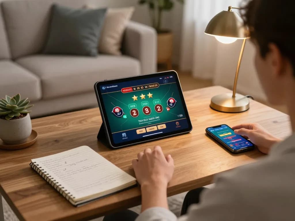Link Alternatif Asialive88 promotes responsible gaming with an engaging online baccarat session in a cozy home.