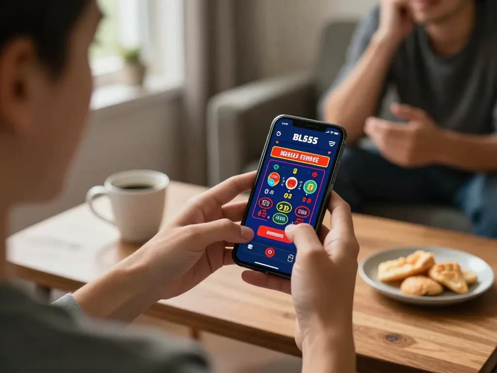 Experience mobile gambling on BL555 with friends, enjoying an engaging casino game atmosphere.