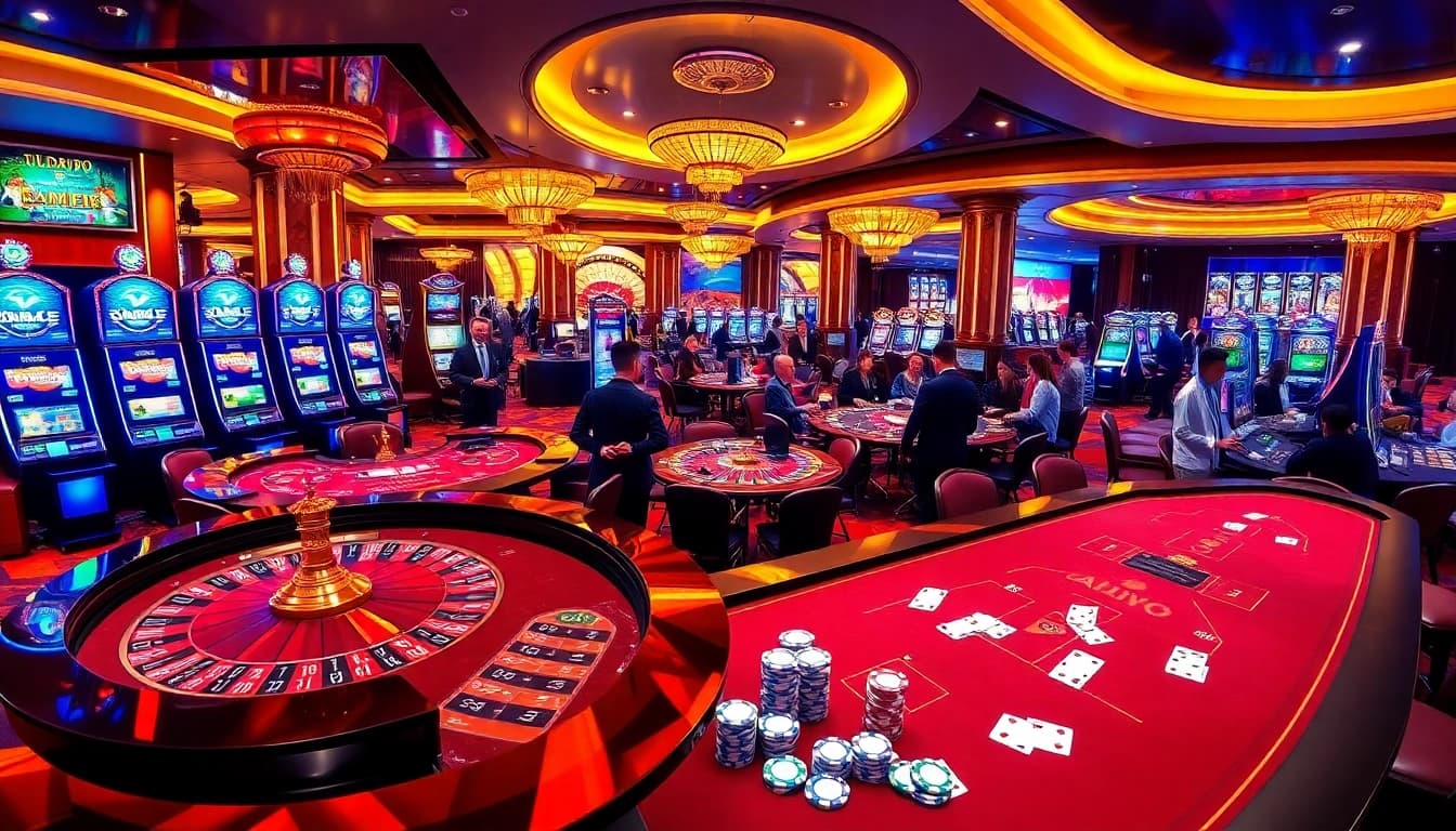 Experience the excitement of U888 ABCVIP with engaging gaming action and vibrant casino decor.