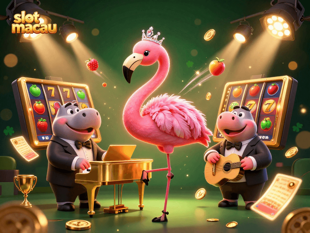 Experience thrilling gameplay at slot macau featuring a vibrant casino scene with interactive elements and characters.