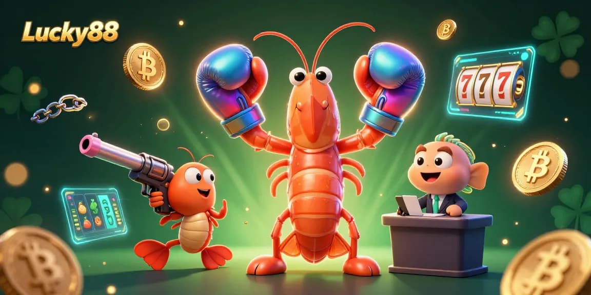 Engage with Lucky88's thrilling casino experience featuring vibrant 3D characters and game elements.