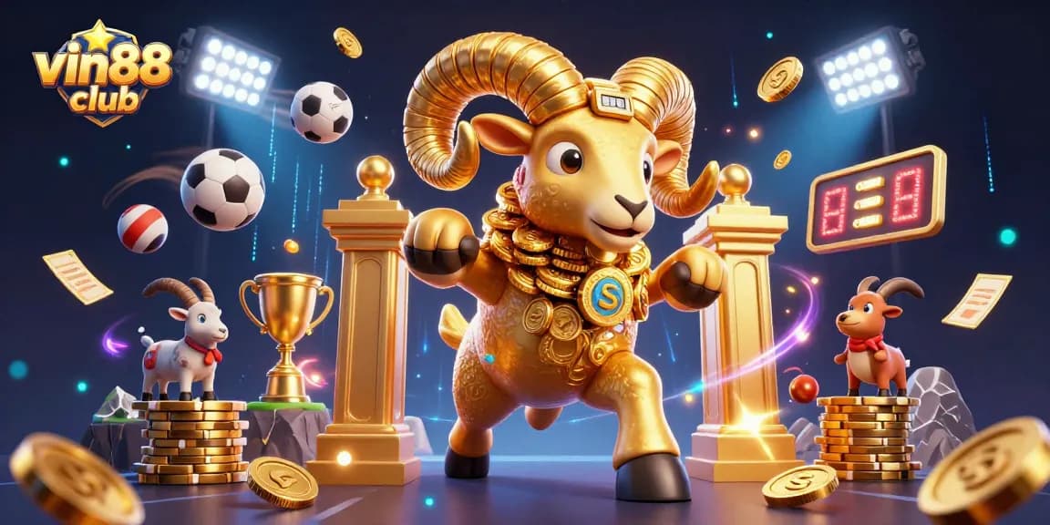 Engage with the thrilling action at vin88 club as a golden ram charges the gaming arena.