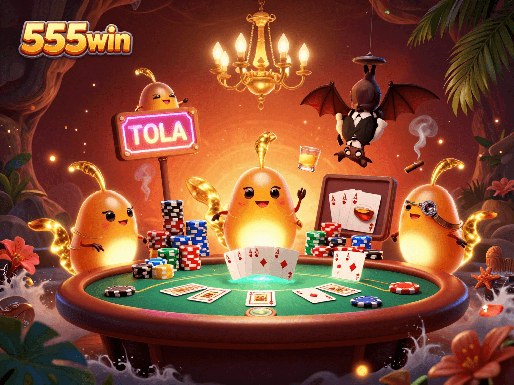 Join 555win's exciting casino adventure with glowworms illuminating the action-rich scene.