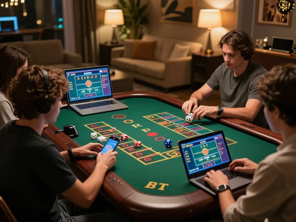 Sicbo Online gameplay displayed on various devices in a cozy home environment, engaging players with strategic bets.