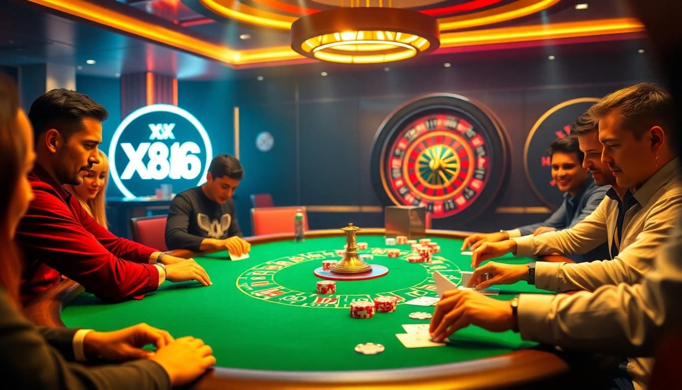 Experience the excitement of XX 88 with colorful poker chips at a glamorous casino table.