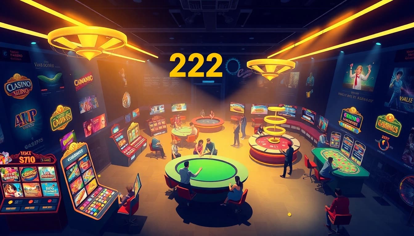 222O online betting platform with vibrant games and live dealers, showcasing excitement and trust.