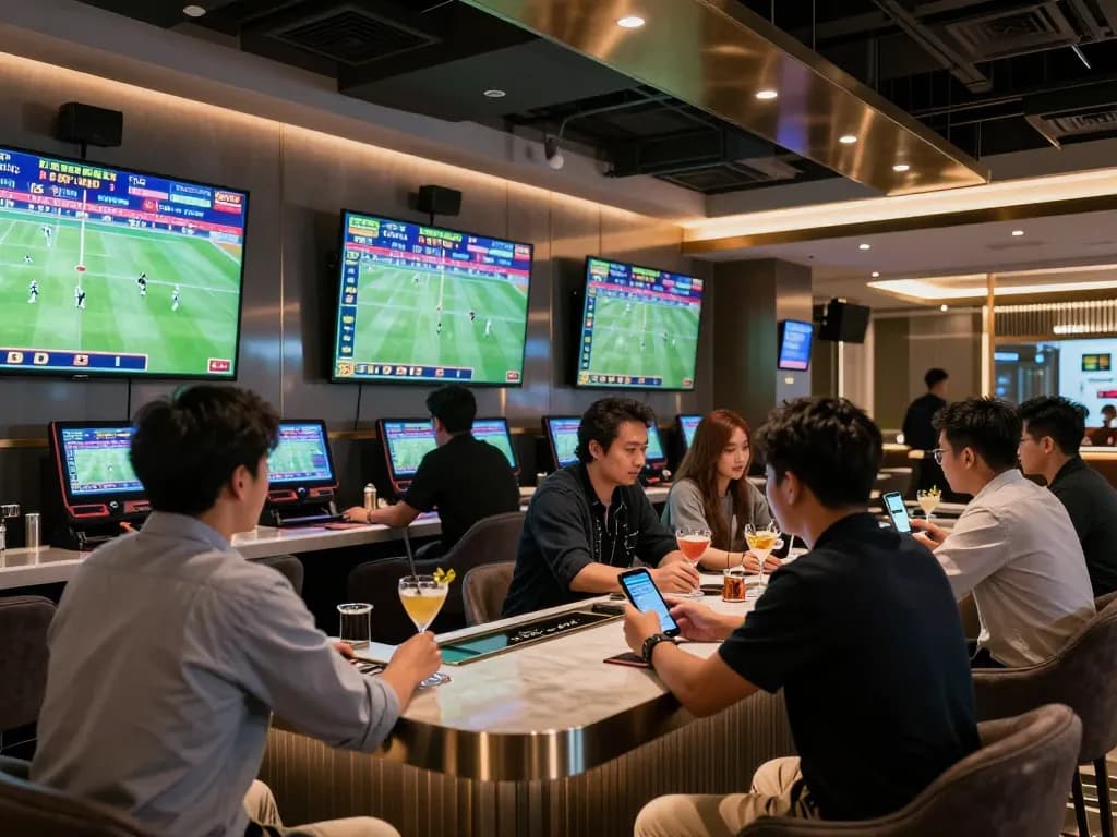 Experience thrilling live sports betting at uu88 with enthusiastic patrons and multiple screens