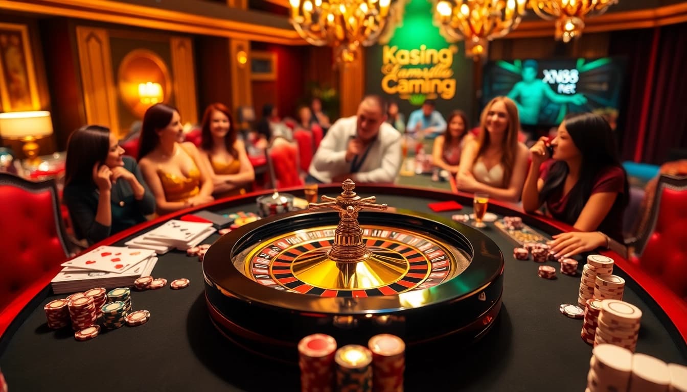 Experience the thrill of gaming at xn88 net, featuring vibrant casino tables and engaging players.
