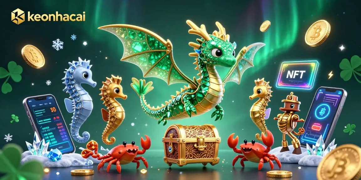 Experience keonhacai's thrilling world of crypto gaming with vibrant sea creatures and treasure.