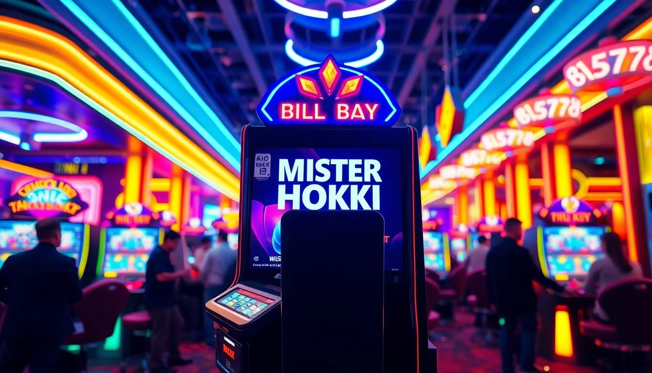 MISTER HOKI gaming machine attracting players in a vibrant casino atmosphere.