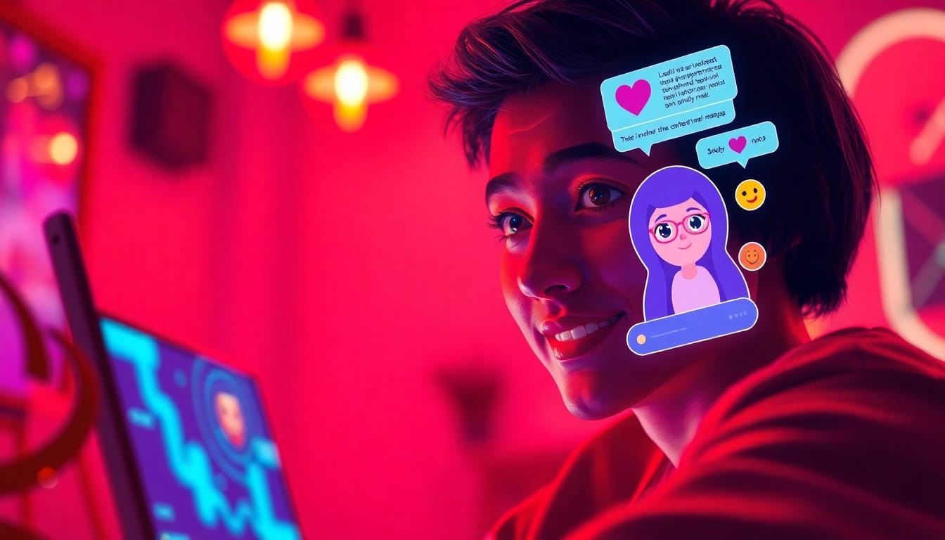 Engaging spicy AI character chat experience with bright colors and modern interface.