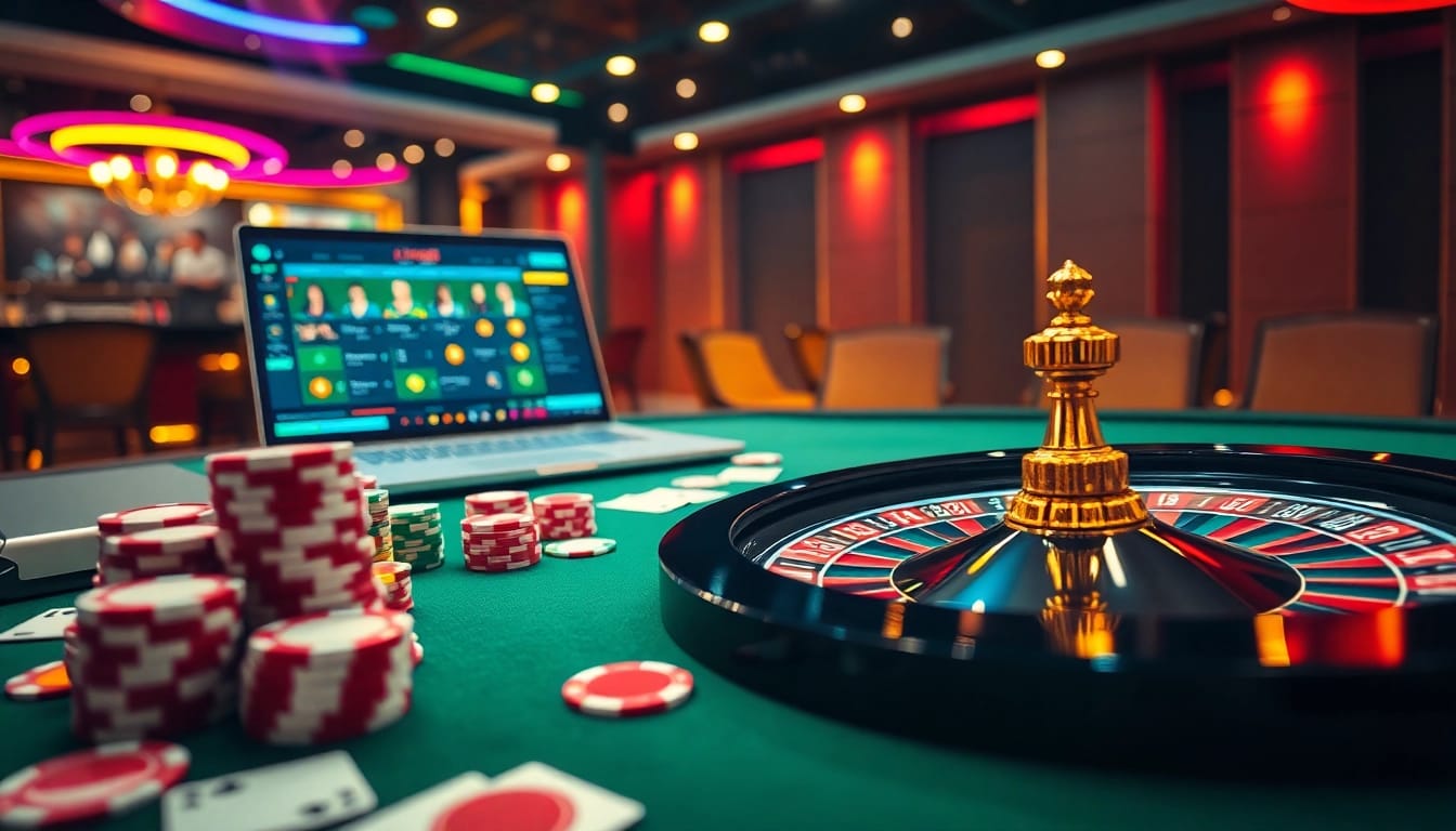 Experience the thrilling action at king88 casino tables with vibrant chips and roulette.