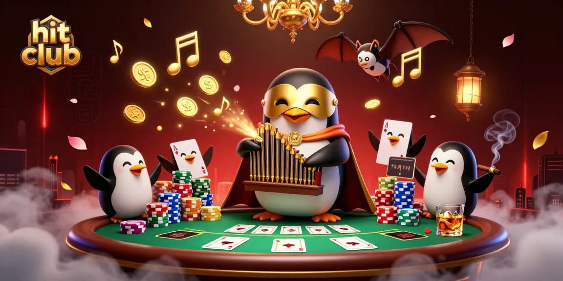 Engage in gaming at hit club with a vibrant 3D casino scene filled with excitement and chance.