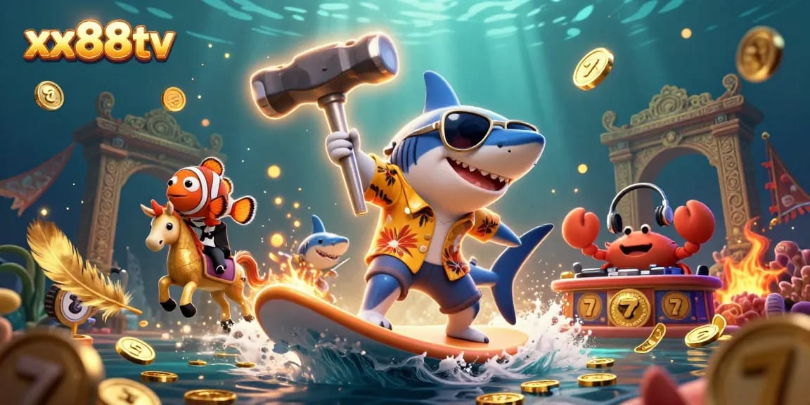 Experience the thrilling world of xx88tv with a vibrant 3D casino illustration showcasing exciting game elements.