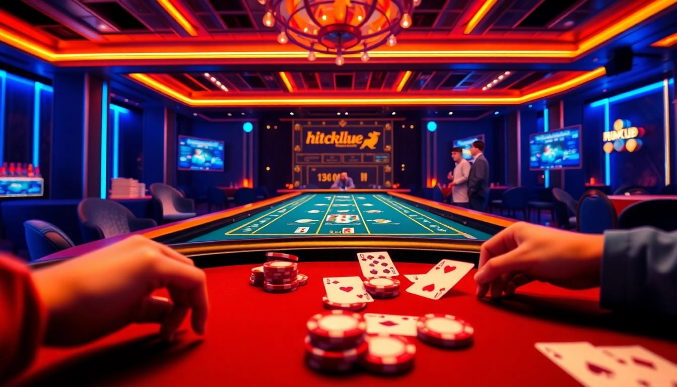 Hitclub online gaming interface with vibrant card games, engaging user interactions, and lively atmosphere.