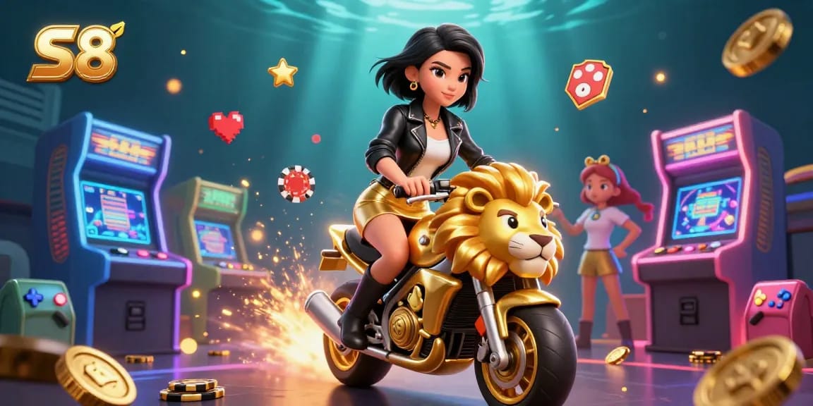 Experience exciting gameplay at S8 with vibrant casino-themed digital illustration showcasing dynamic interactions.