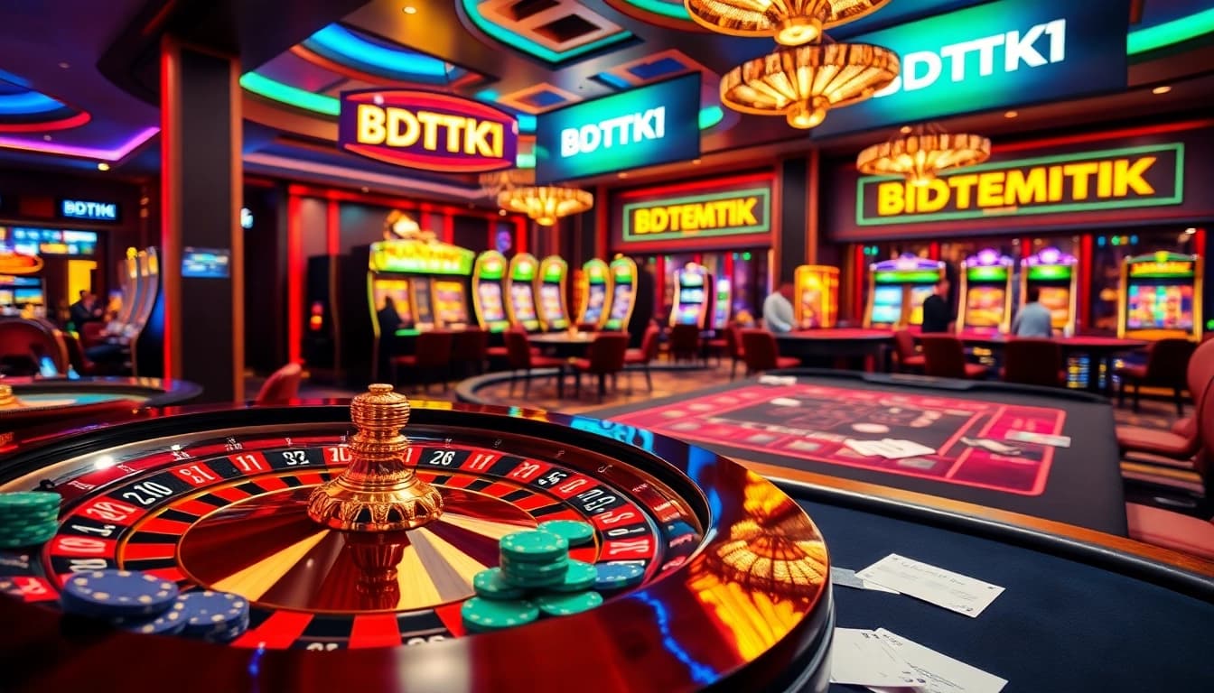 Experience the thrill of BDTK1 at a high-stakes casino table surrounded by excitement.