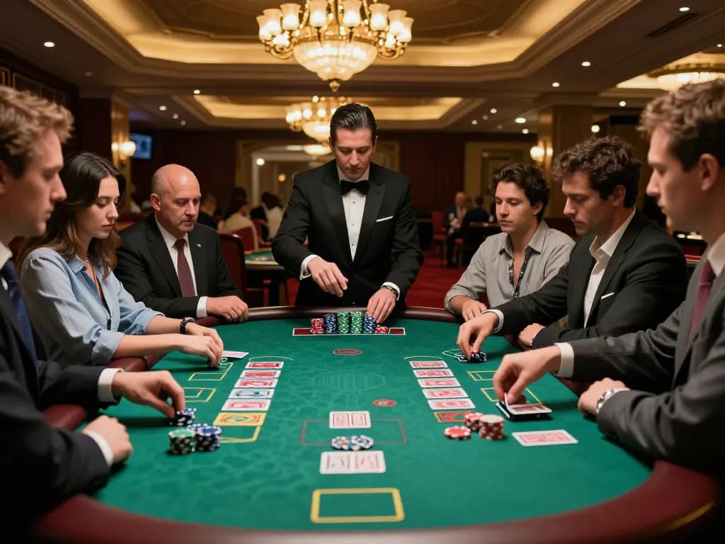 Experience thrilling blackjack action at 88vv with players engaged and high stakes at the table.